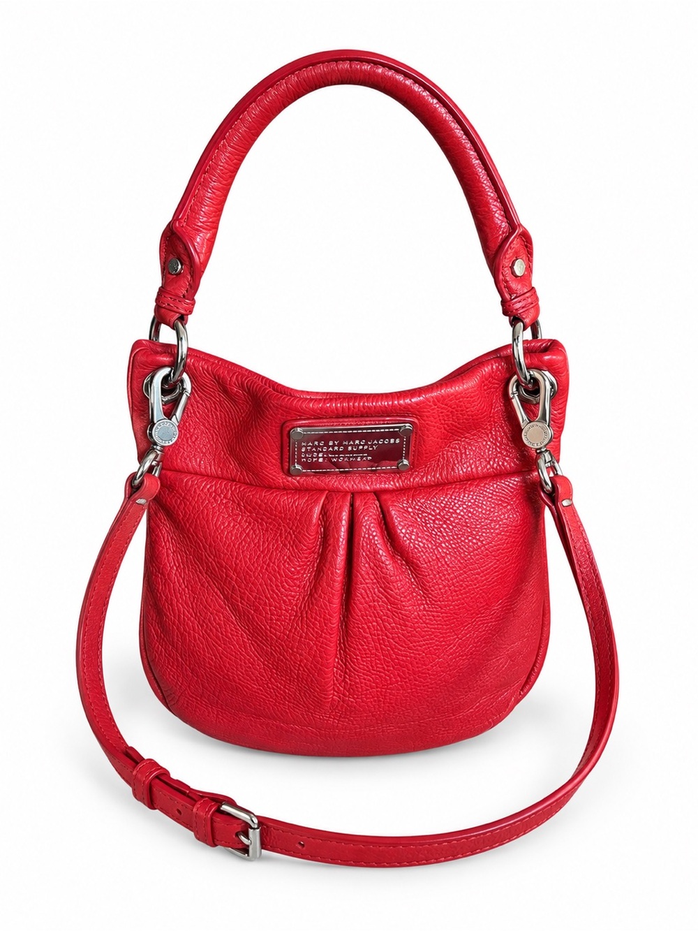 Marc by Marc Jacobs Classic Q Lil Ukita Cherry Red Leather Crossbody Hobo Y2K